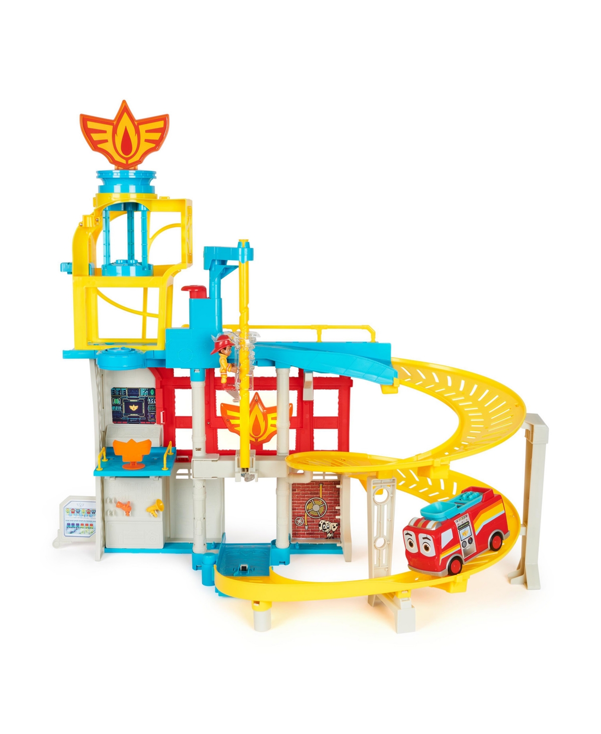 Firebuds Hq Playset With Lights, Sounds, Fire Truck Toy, Action Figure And Vehicle Launcher In Multi-color