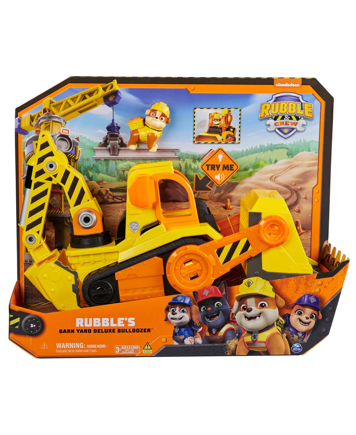 Rubble & Crew , Bark Yard Deluxe Bulldozer Construction Truck Toy With Lights In Multi-color