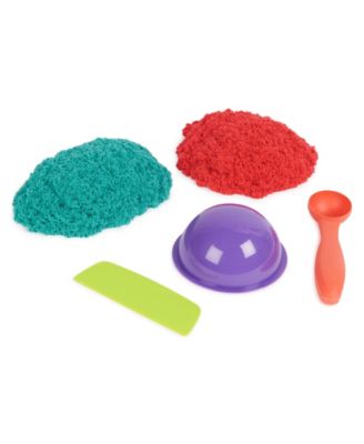 Kinetic Sand Mold N' Flow, 1.5 Red and Teal Play Sand, 3 Tools Sensory Toys for Kids Ages 3 Plus