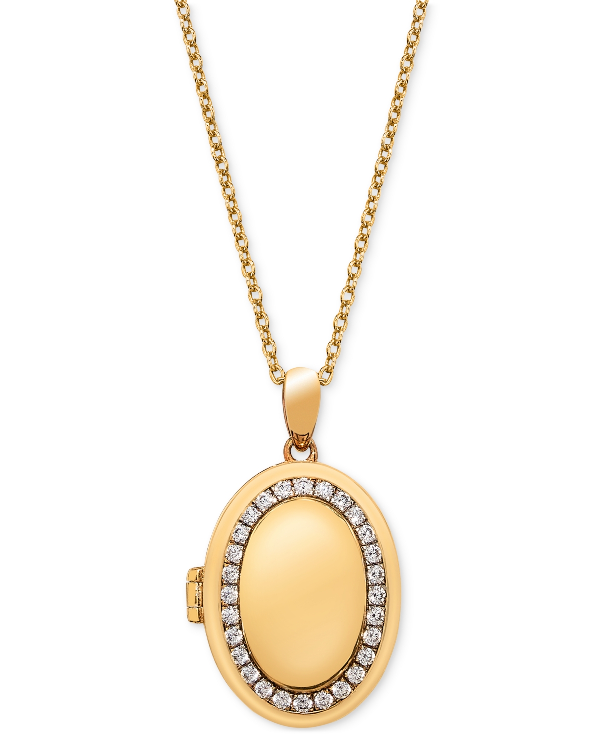 Bezel Gemstone Round Pendant Necklace - Gold Plated Chain - Crystal Quartz  (16-24).