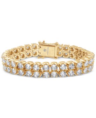 Blackjack Men's Cubic Zirconia Double Row Tennis Bracelet in