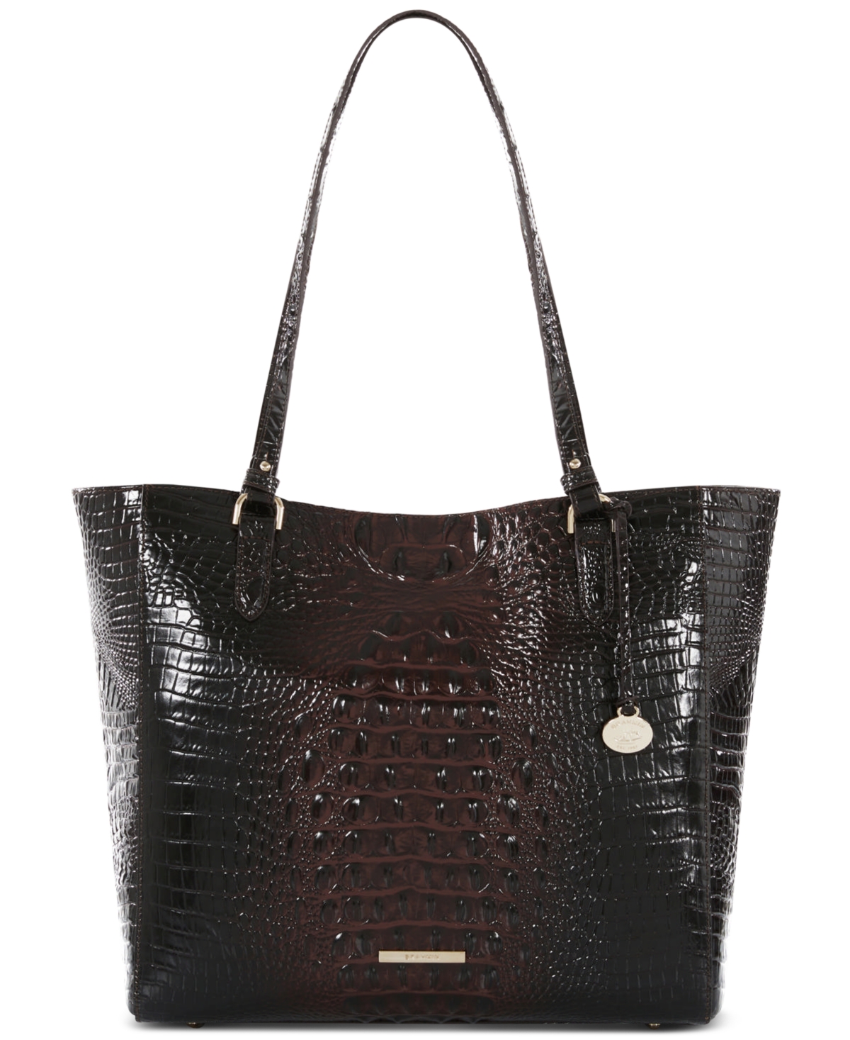 Brahmin April Ombre Melbourne Extra-large Leather Tote In Cocoa Ombre Melbourne