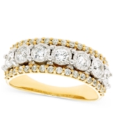 Diamond Anniversary Band (1 ct. t.w.) in 14k White & Yellow Gold - Two Toned