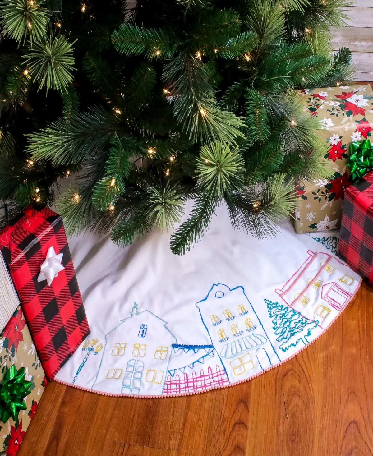 Shop National Tree Company 52" Hgtv Home Collection Village Scene Tree Skirt In White