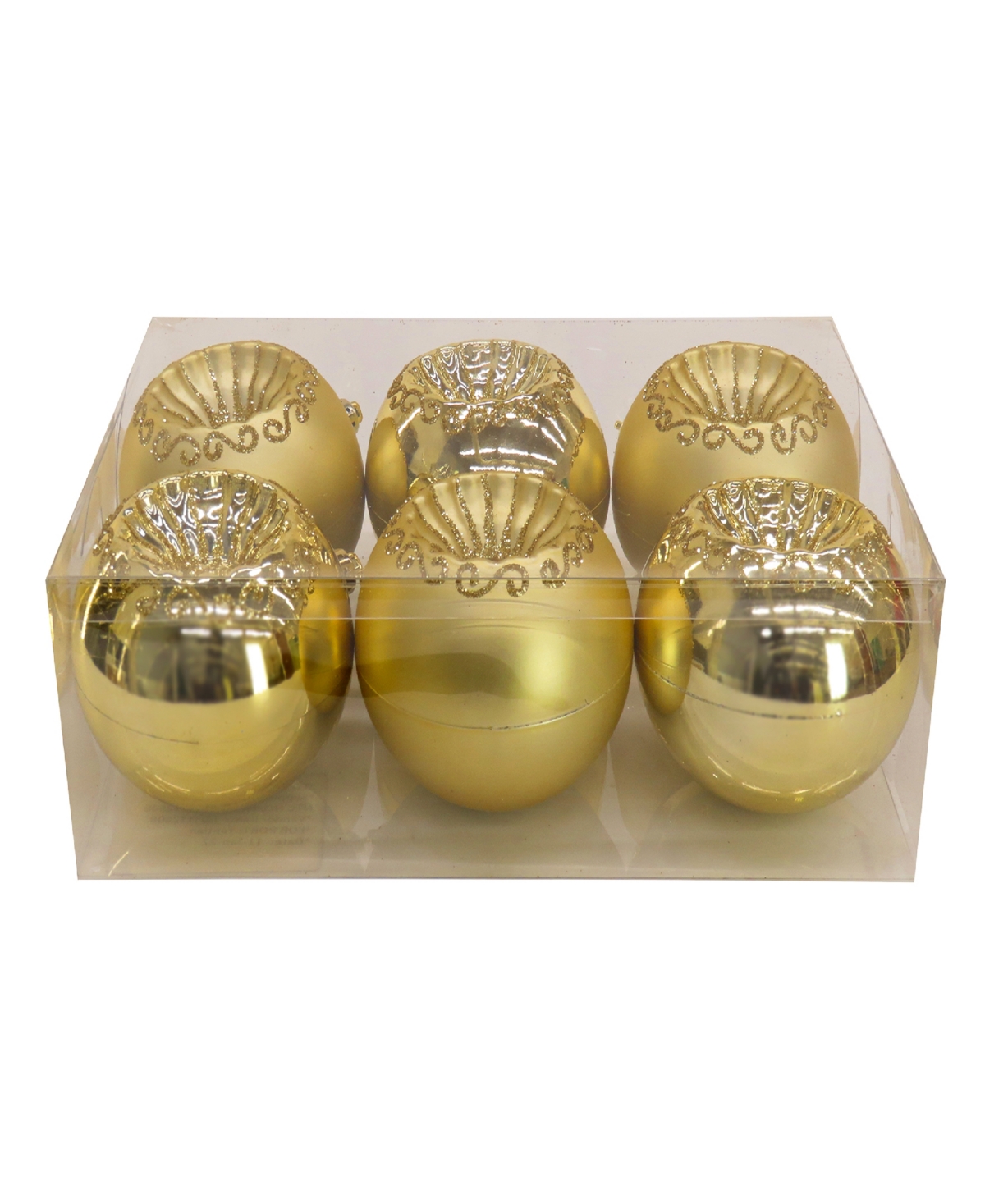 National Tree Company First Traditions 6 Piece Shatterproof Glittering Ornaments In Gold