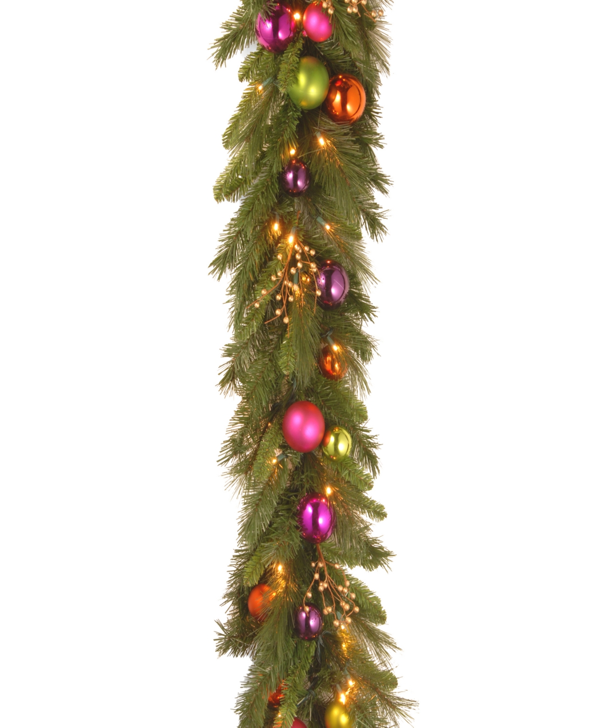 6' Kaleidoscope Garland with Battery Operated Warm Led Lights - Green