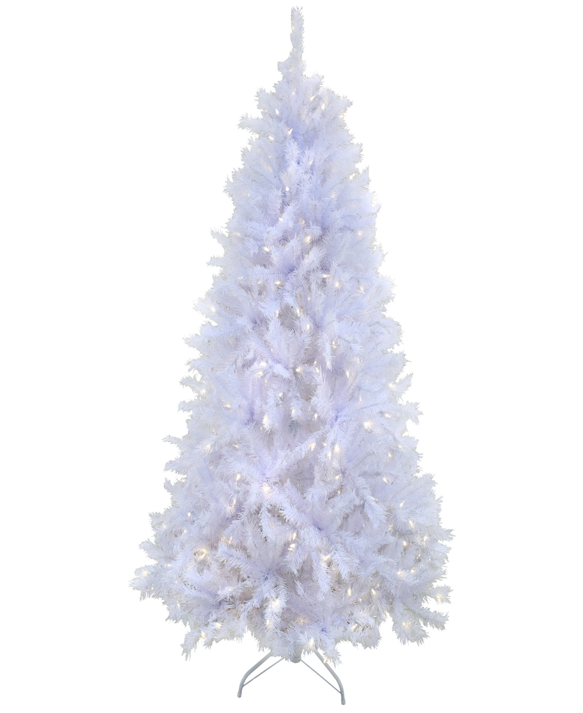 National Tree Company 7.5' Pre-lit Artificial Millville Hinged Tree With Power Connect, 550 Warm Led Lights-ul In White
