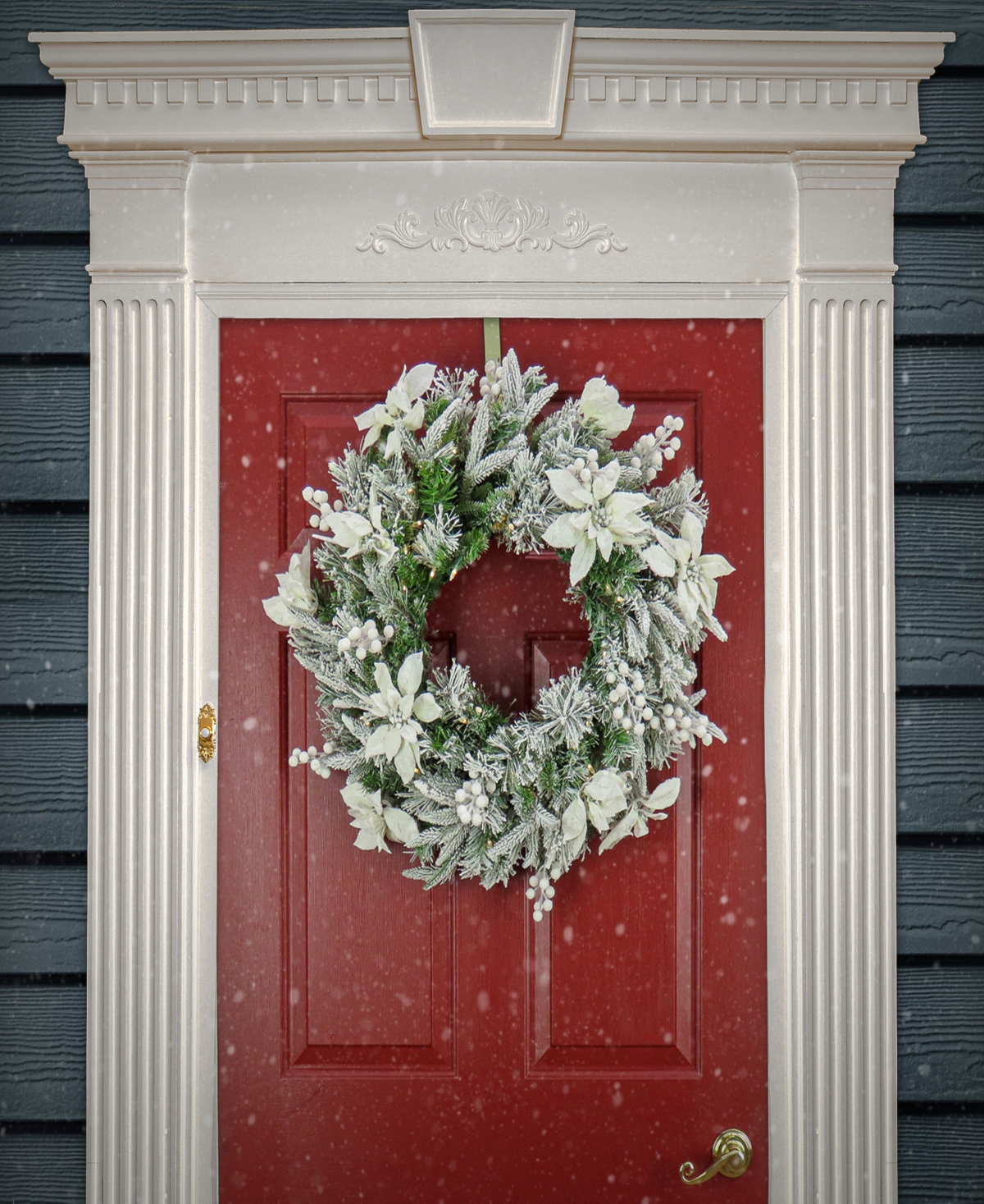 National Tree Company Frosted Colonial Wreath with Led Lights