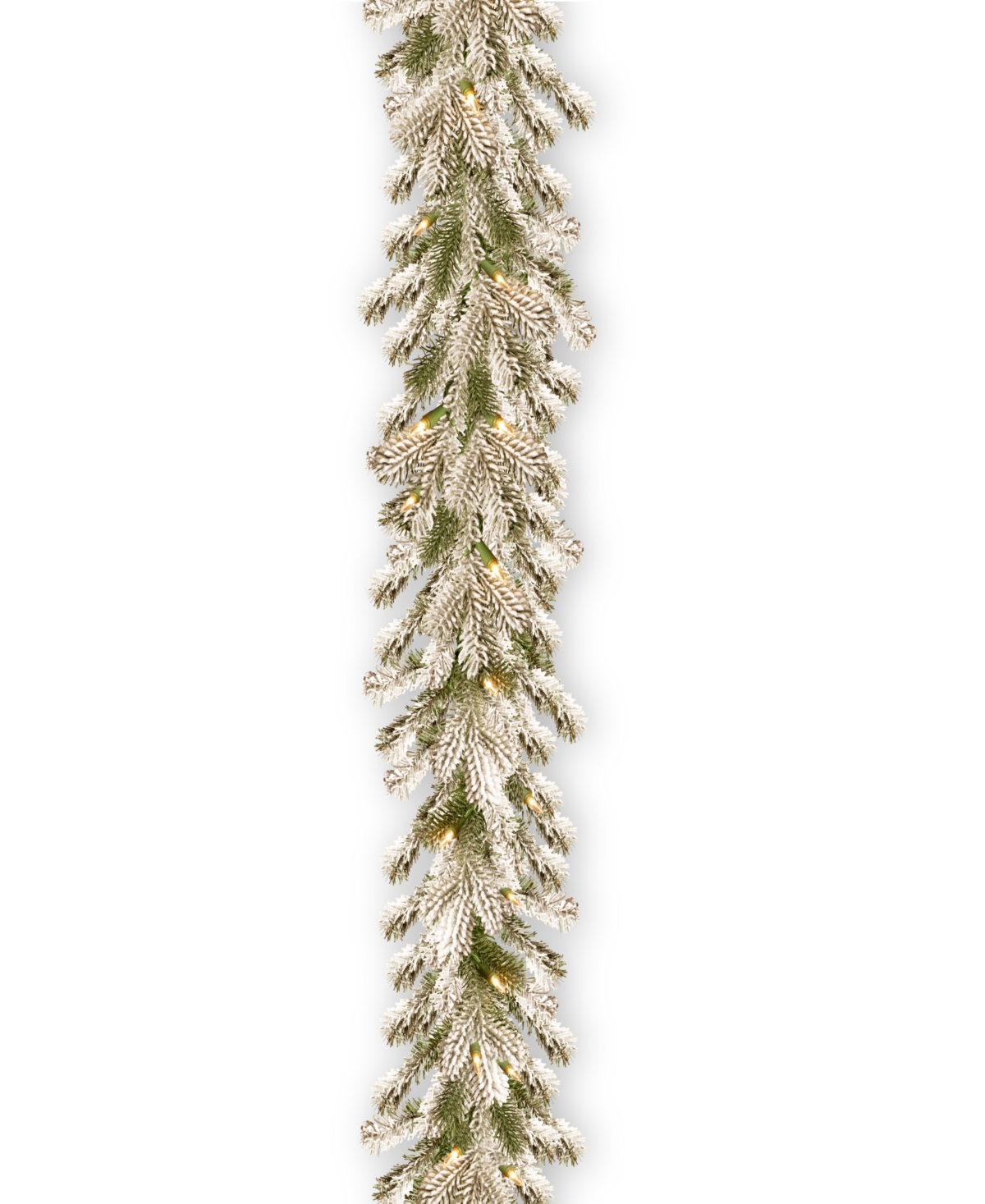 National Tree Company 9' Snowy Sheffield Spruce Garland With Twinkly Led Lights In Green