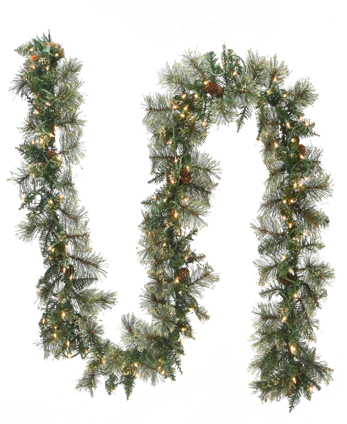 National Tree Company 9' Bristle Garland With Clear Lights In Green