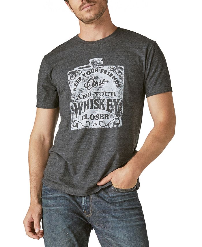 Lucky Brand Men's Keep Your Friends Close Whiskey Crewneck T-shirt - Macy's