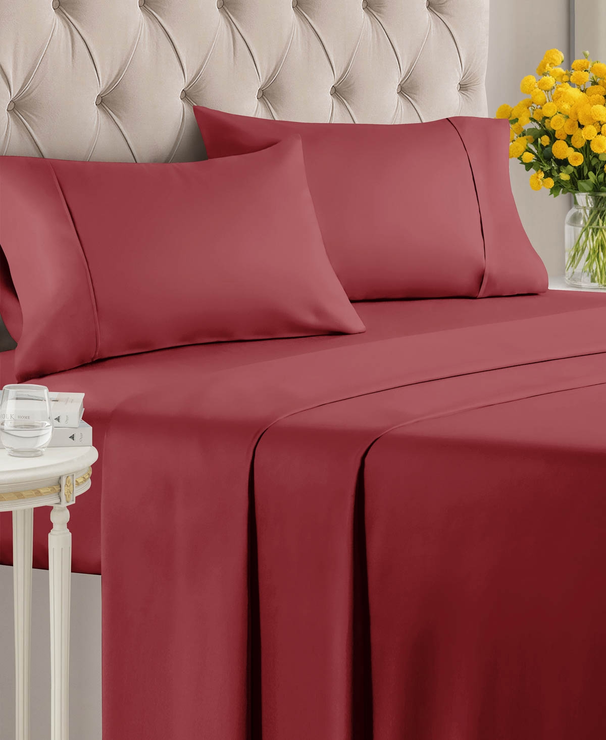 Cgk Unlimited 4 Piece 100% Cotton 400 Thread Count Sheet Set -