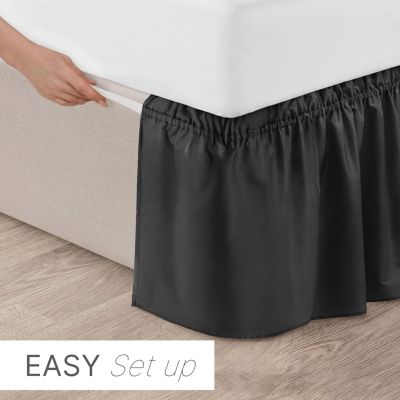 Ruffled Elastic Wrap Around Bedskirt 12 Inch Drop - Full