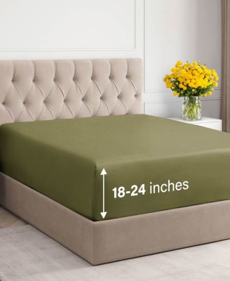 Cotton Fitted Sheet 18" - 24" Inch Extra Deep Pocket - King