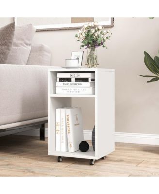 Mobile File Cabinet Wooden Printer Stand Vertical Storage Organizer Home Office