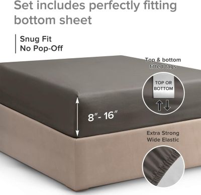 Deep Pocket 14 - 16 Inch Microfiber Fitted Sheet - Twin Extra Long