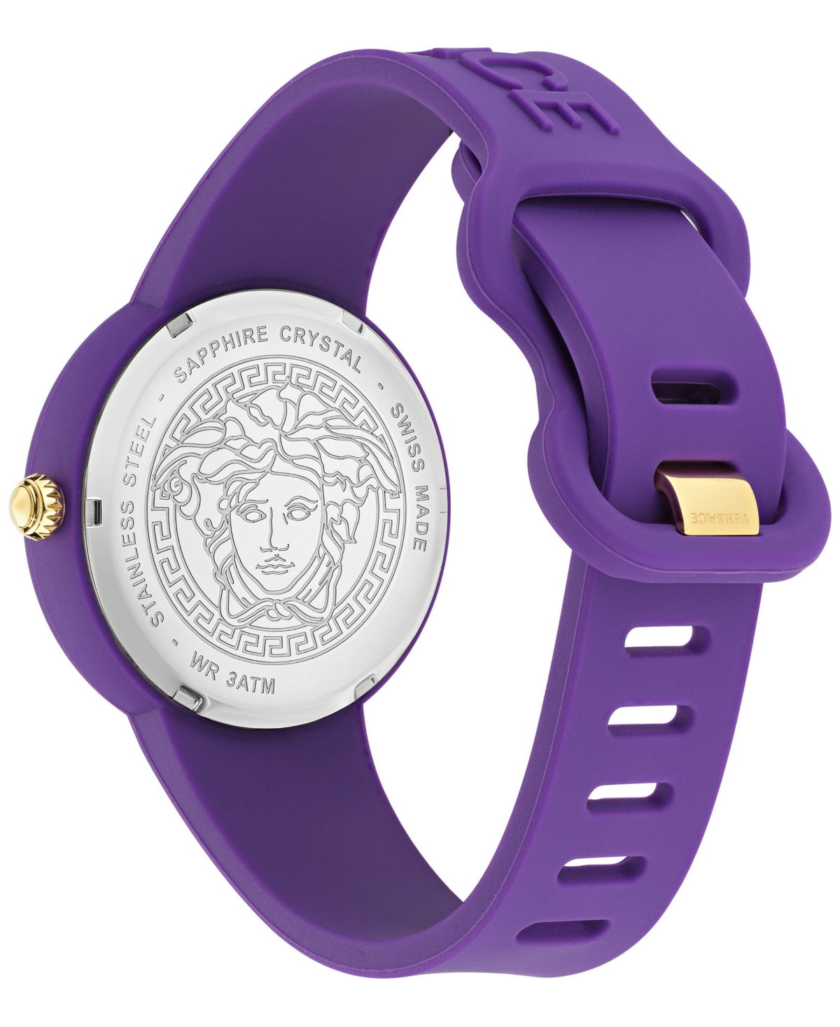 Shop Versace Women's Swiss Medusa Pop Purple Silicone Strap Watch 39mm Set