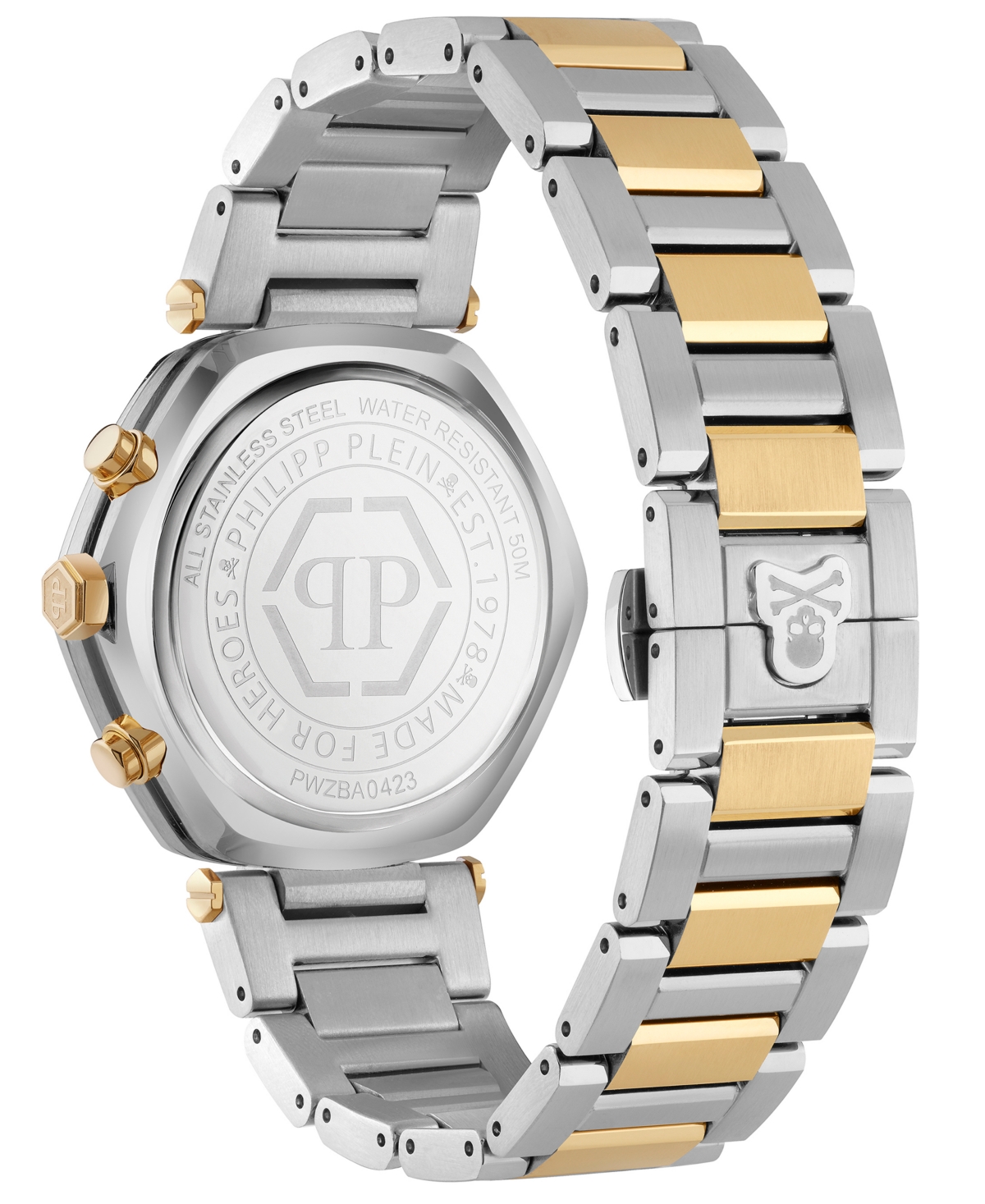 Philipp Plein The Hexagon Chrono Bracelet Watch In Two Tone
