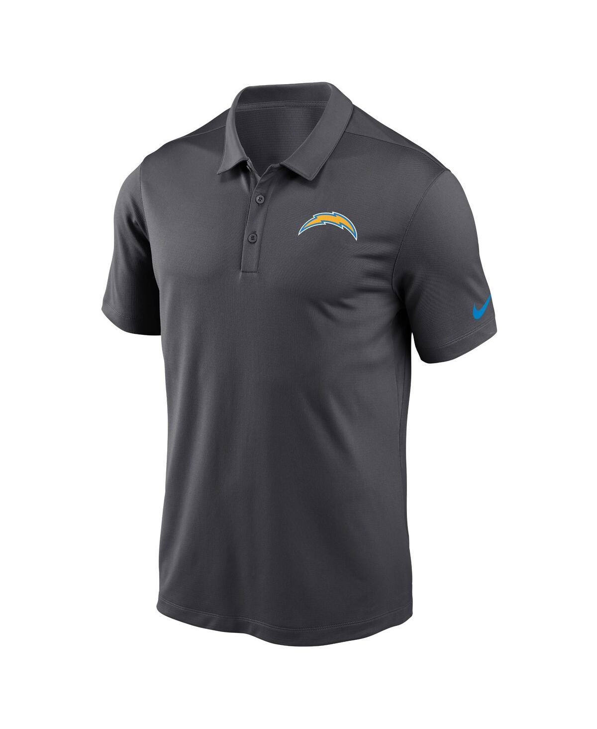 Shop Nike Men's  Anthracite Los Angeles Chargers Franchise Team Logo Performance Polo Shirt