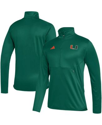 Men's Green Miami Hurricanes 2023 Sideline AEROREADY Half-Zip Top