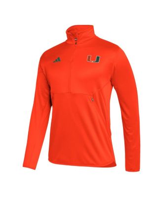 Men's Orange Miami Hurricanes 2023 Sideline AEROREADY Half-Zip Top