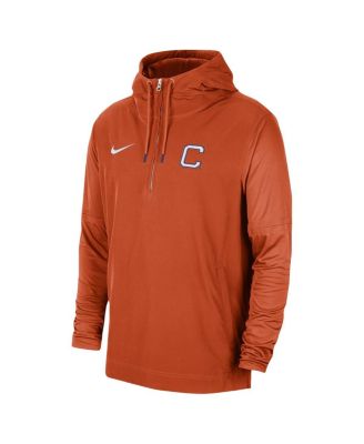 Men's Orange Clemson Tigers 2023 Sideline Player Quarter-Zip Hoodie Jacket