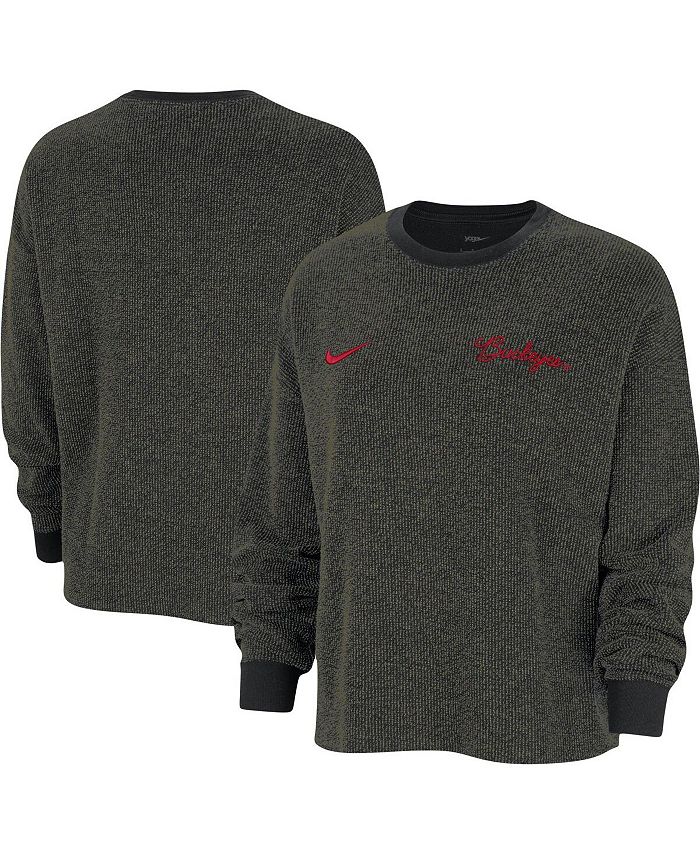 Nike Women's Black Ohio State Buckeyes Yoga Script Pullover Sweatshirt ...