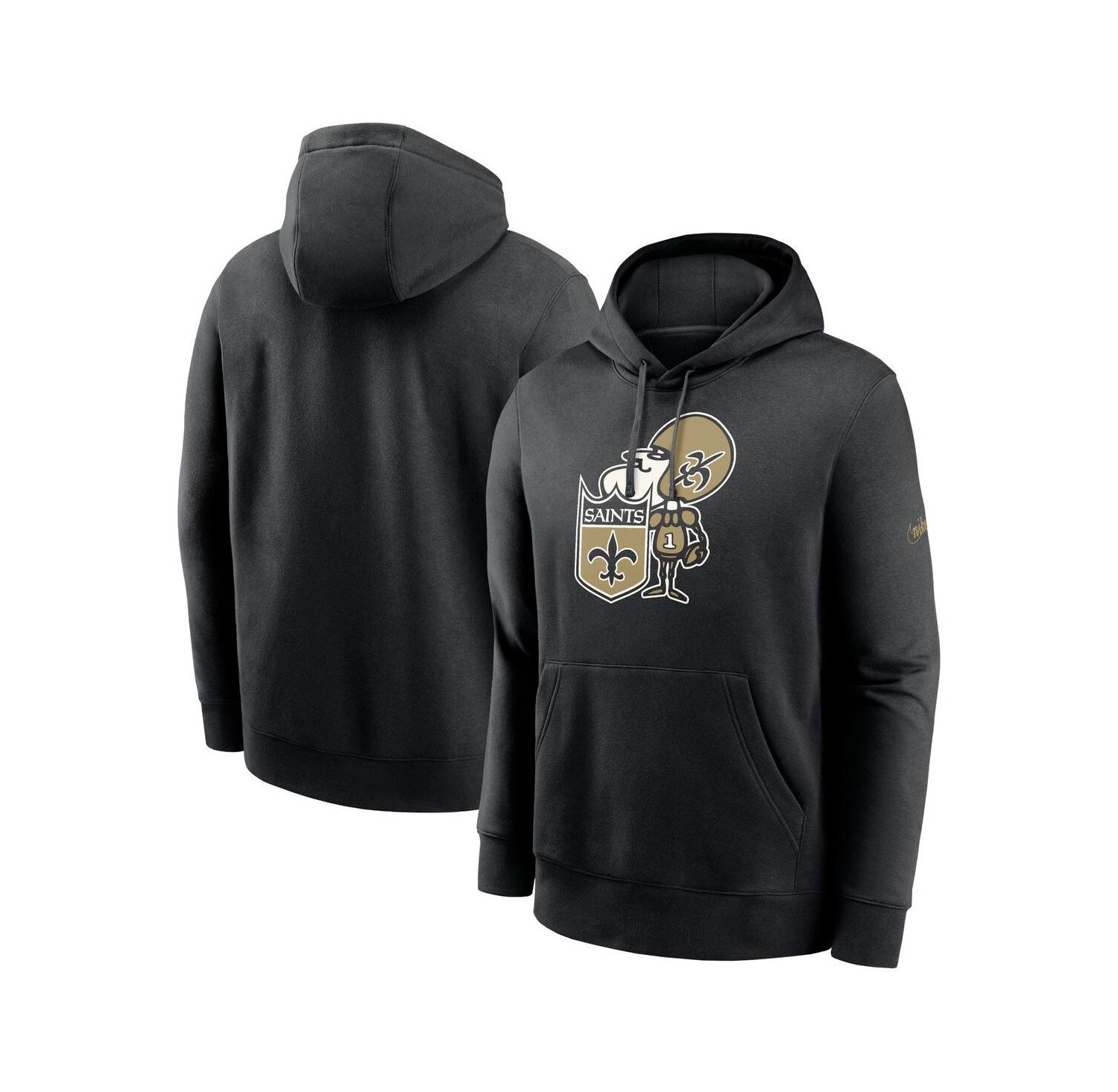 Men's Black New Orleans Saints Rewind Club Pullover Hoodie