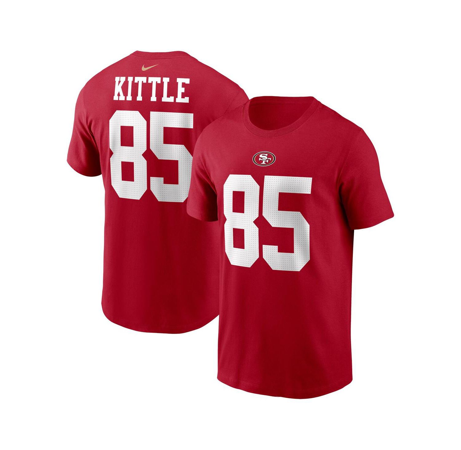 Men's George Kittle Scarlet San Francisco 49ers Player Name and Number T-shirt
