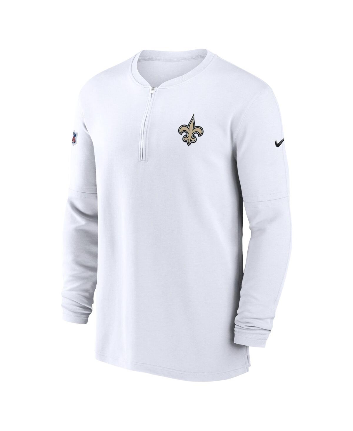Shop Nike Men's  White New Orleans Saints 2023 Sideline Performance Long Sleeve Quarter-zip Top