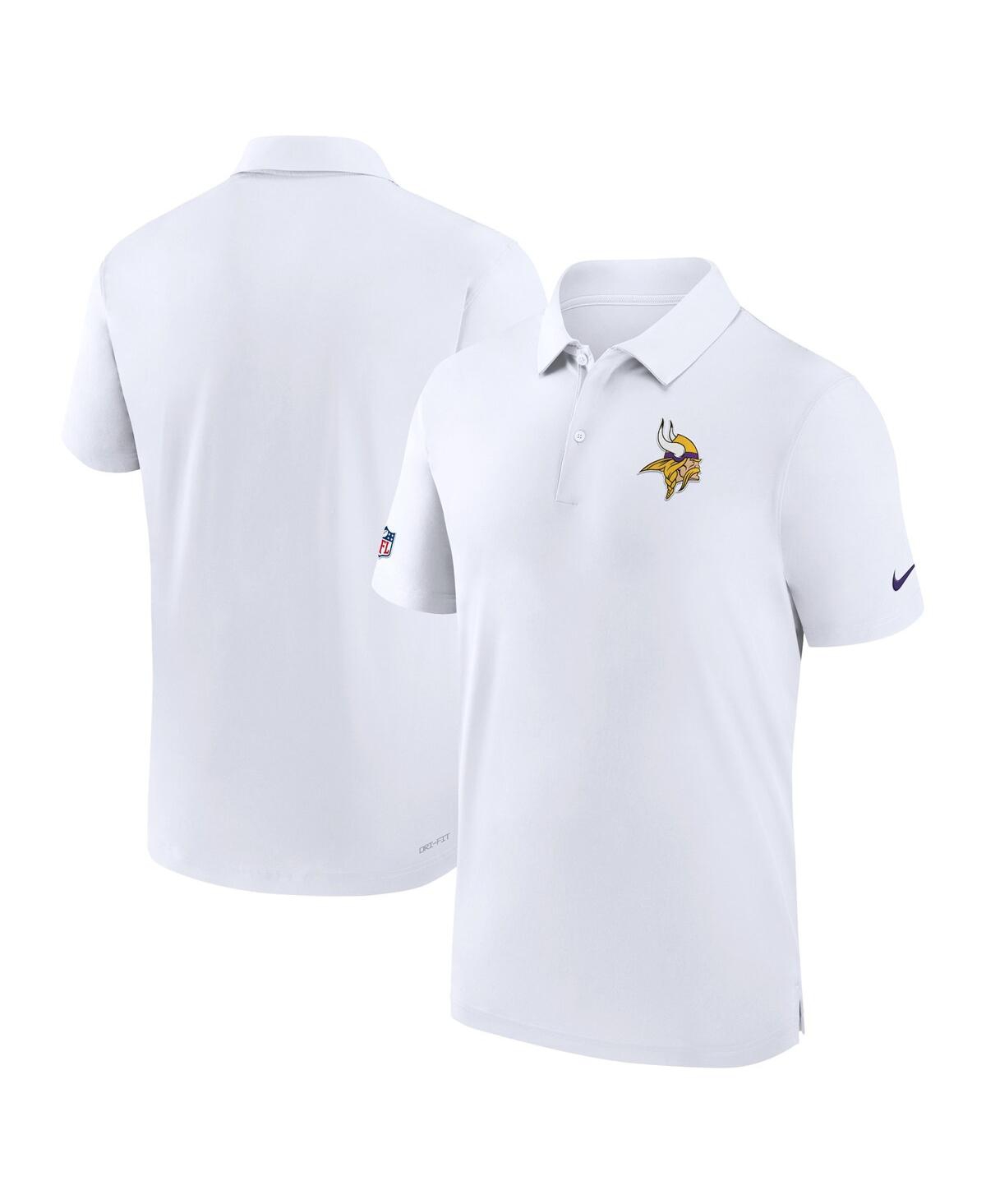 Shop Nike Men's  White Minnesota Vikings Sideline Coaches Performance Polo Shirt