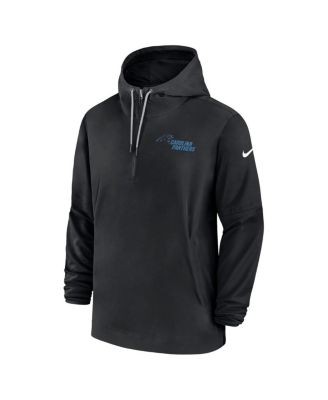Men's Black Carolina Panthers Sideline Quarter-Zip Hoodie