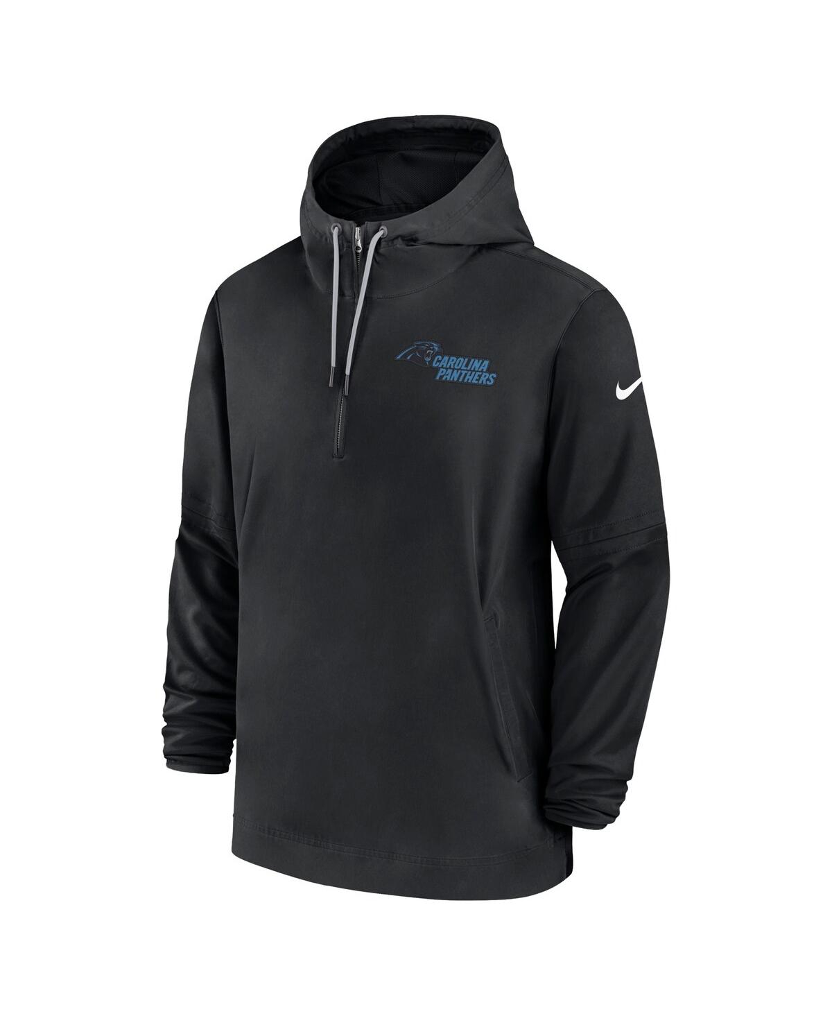 Men's NikeCarolina Panthers Sideline Quarter-Zip Hoodie - Black