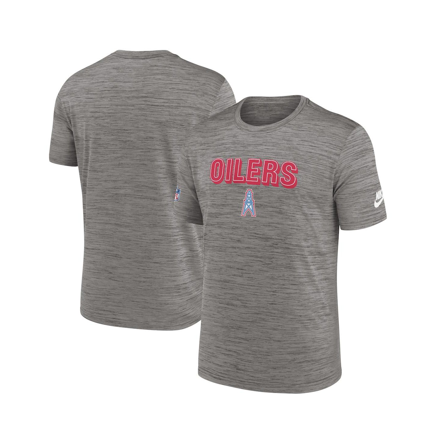 Мужская футболка Nike Heather Charcoal Tennessee Titans Oilers Throwback Sideline Alternate Performance — фото 1