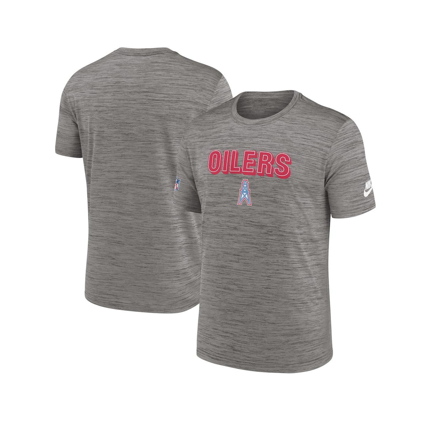 Men's Heather Charcoal Tennessee Titans Oilers Throwback Sideline Alternate Performance T-shirt