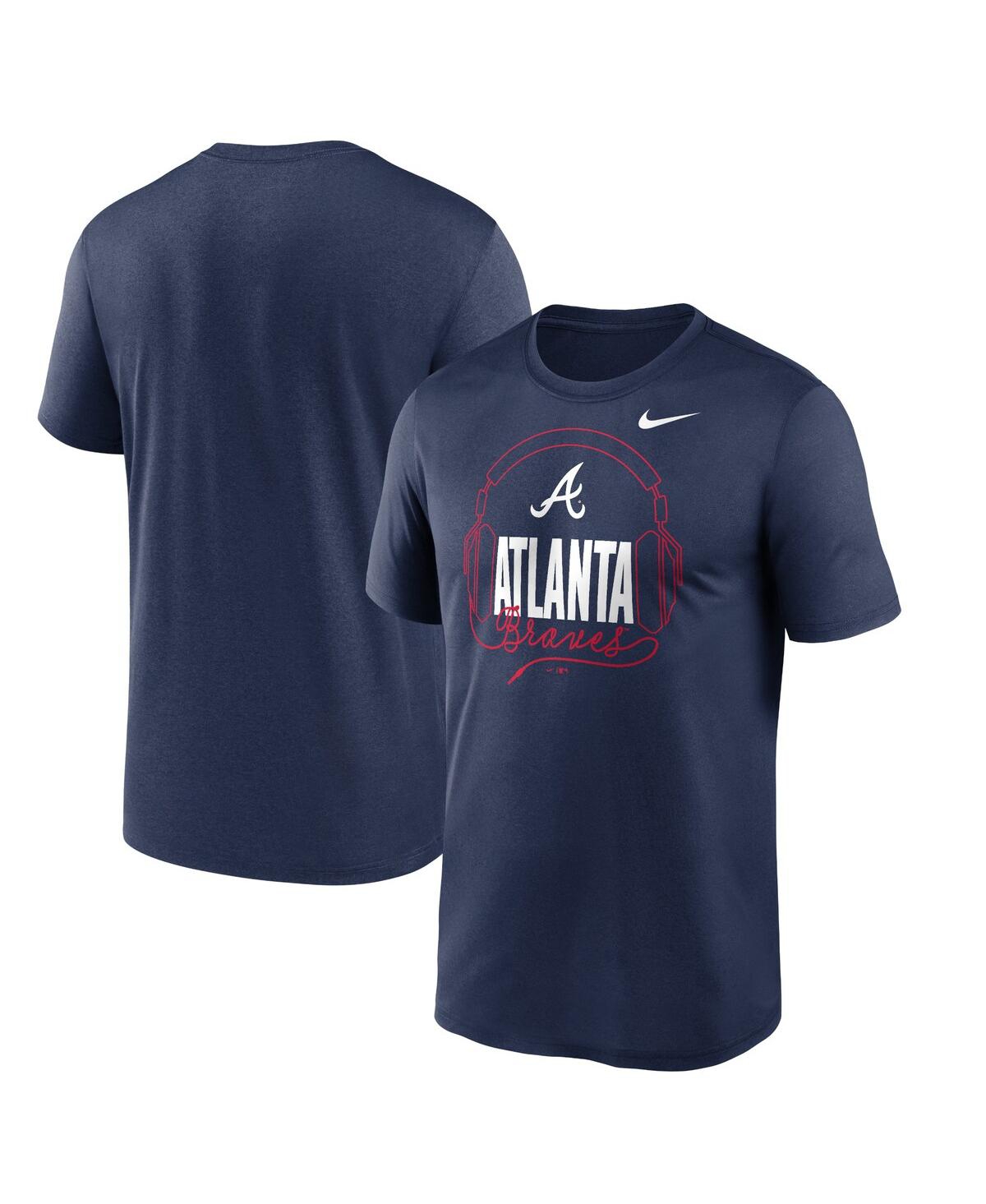 Nike Men's  Navy Atlanta Braves Headphones Hometown Legend Performance T-shirt