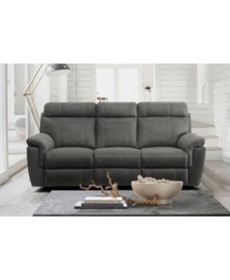 White Label Nadia 85" Double Reclining Sofa with Drop-Down Cup Holders