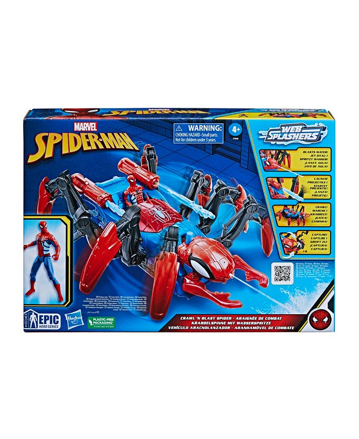 Giocattolo Spider-Man Crawl 'N Blast – Lancia Ragnatele E Acqua, Con 8 Zampe E Action Figure Da 10 Cm, Per Bambini Dai 4 Anni