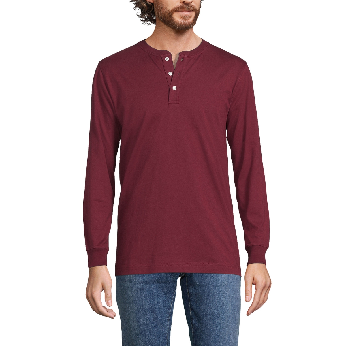 Lands' End Big & Tall Super-t Sleeve Henley Shirt