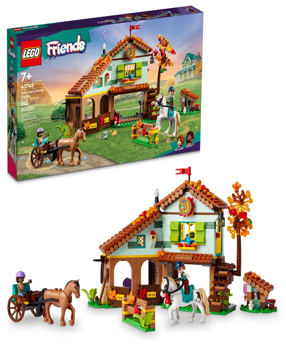 Lego Kids' Friends 41745 Autumn's Horse Stable Toy Building Set With Minifigures In Multicolor