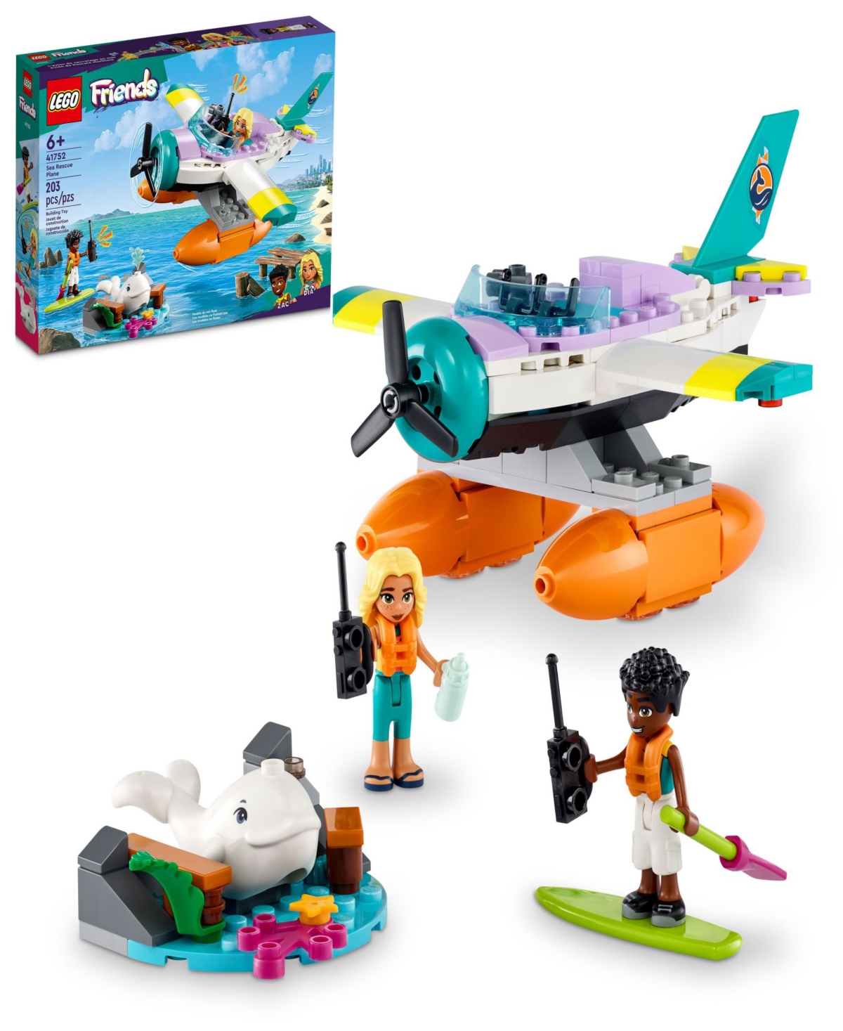 Lego Kids' Friends Sea Rescue Plane Creative Building Toy 41752 In Multicolor