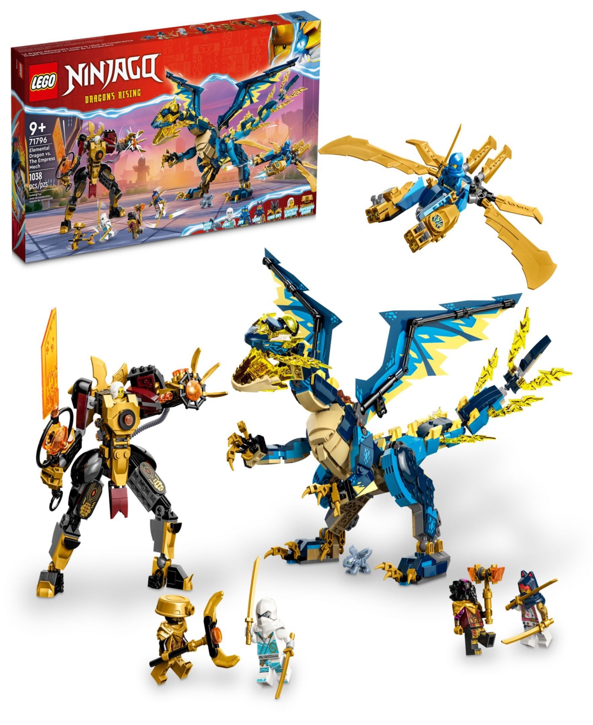 Lego Kids' Ninjago Elemental Dragon Versus The Empress Mech Dragon Building Toy Set 71796 In Multicolor
