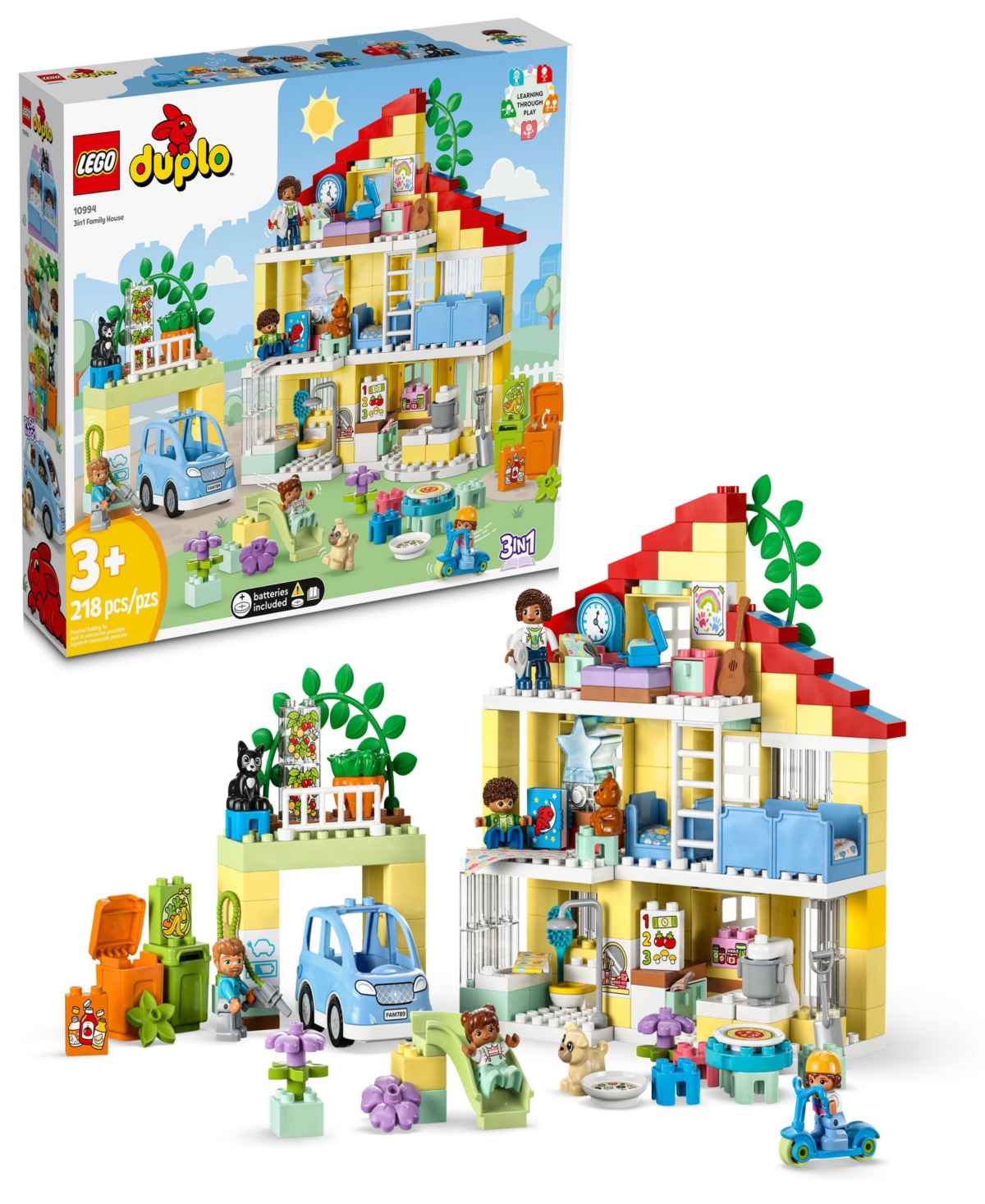 Lego Kids' Duplo Town 3in1 Family House Pretend Building Toy Set 10994 In Multicolor