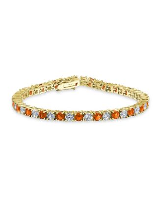 Bling Jewelry Alternating Stones Round Cubic Zirconia 1200 Ct 4 Prong Basket Set Solitaire Cz Tennis Bracelet Prom Gold Plated 75 Inch - Red 55$