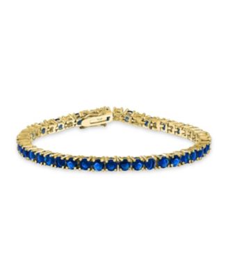 Bridal CZ Tennis Bracelet 12 CTW Round Solitaire Cubic Zirconia Bracelet Gold Plated 7.5 Inch