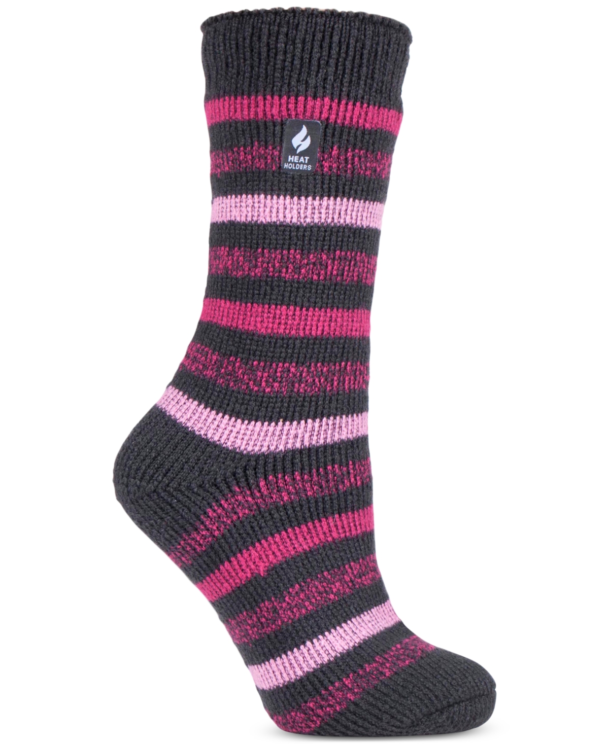 Women's Rosebud Multi Twist Stripe Crew Socks - Light Grey