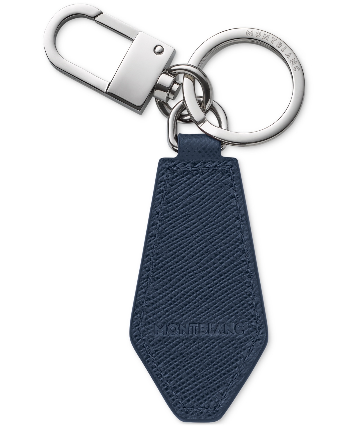 Montblanc Diamond Shaped Sartorial Leather Key Fob In Blue In Blue