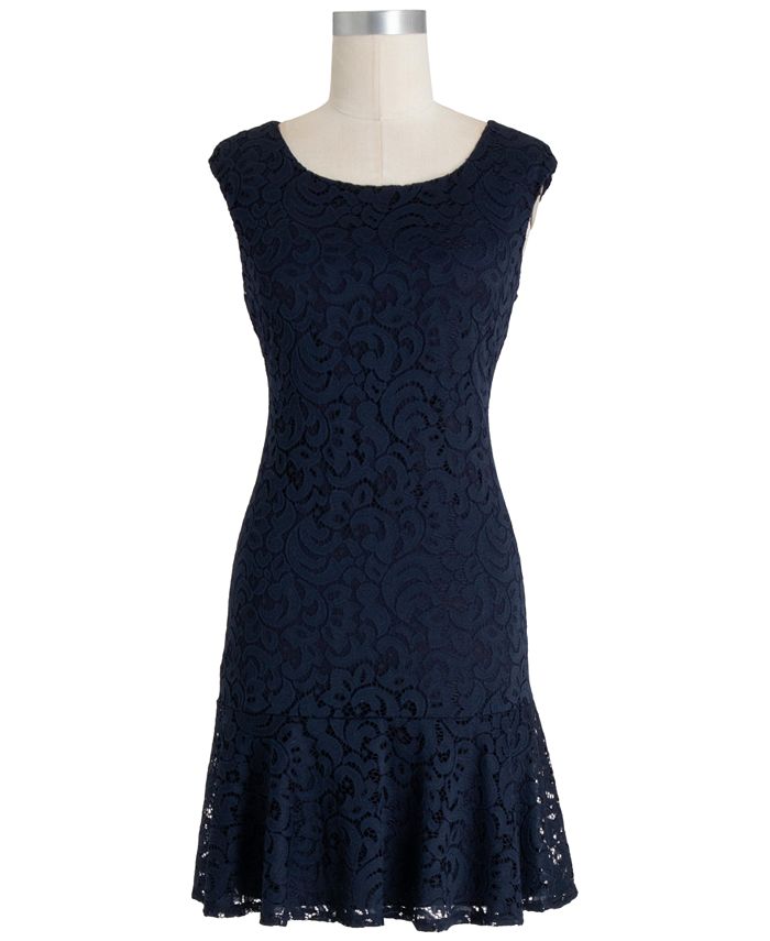 Connected Women's Lace RuffledHem Sheath Dress Macy's