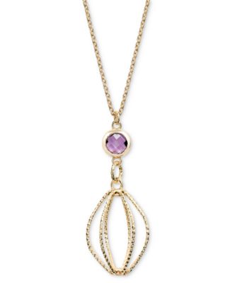 Macy's - Amethyst Chandelier 18" Pendant Necklace (3/4 ct. t.w.) in 14k Gold-Plated Sterling Silver