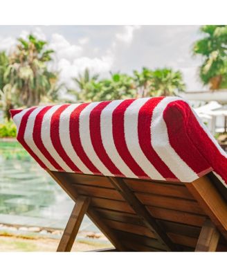 California Cabana Chaise Lounge Covers (2 Pack), Striped Color Options, 30x85 in. with 8" Fitted Pocket for Beach or Pool Chair